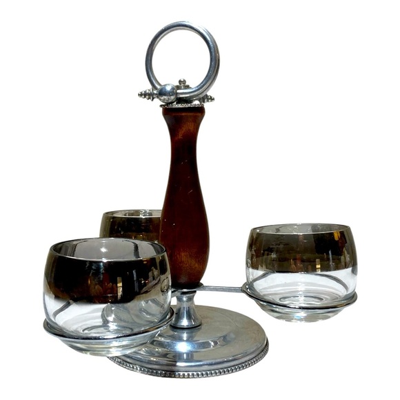 Vintage Mid Century Condiment Tray With Dorthy Thorpe Gas Inserts - Picture 1 of 4